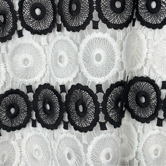 Karl Lagerfeld Fitted Lace Blouse in Black and White - Picture 6 of 13